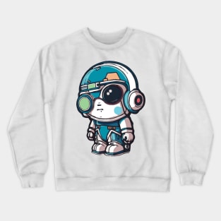 Space bunny in helmet Crewneck Sweatshirt